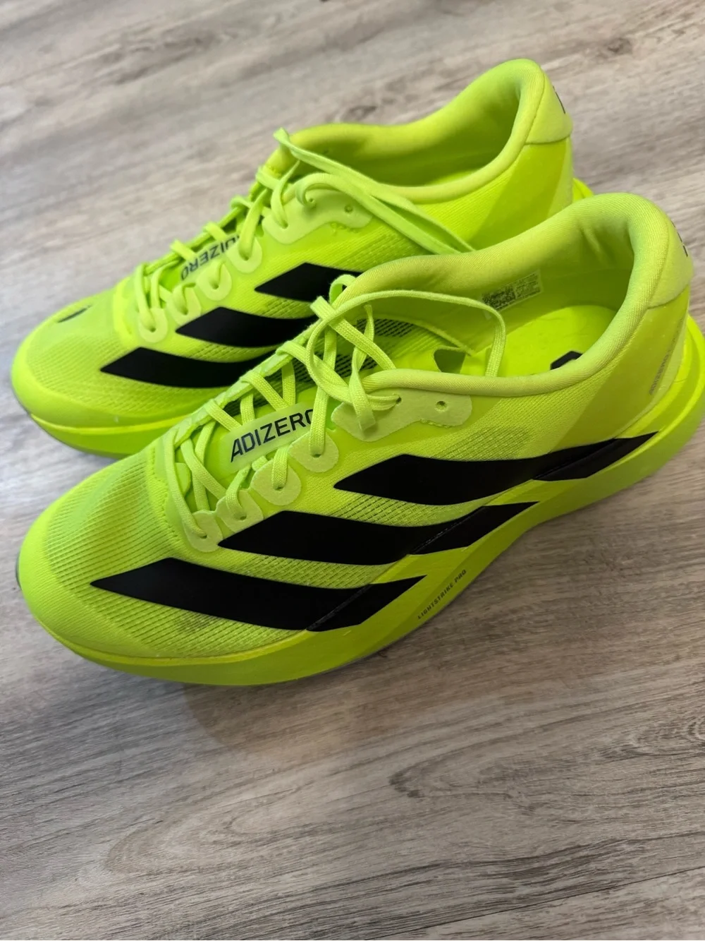 adidas Adizero Neon Yellow with Black Women's Athletic Running Shoes